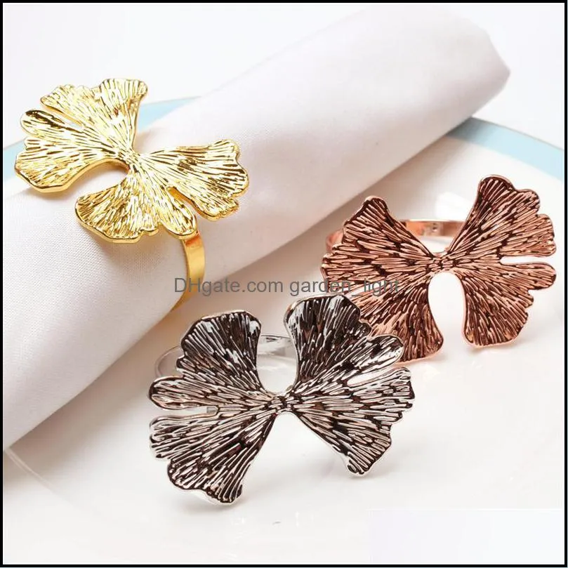 leaf napkin ring gold silver rosegold napkin holder