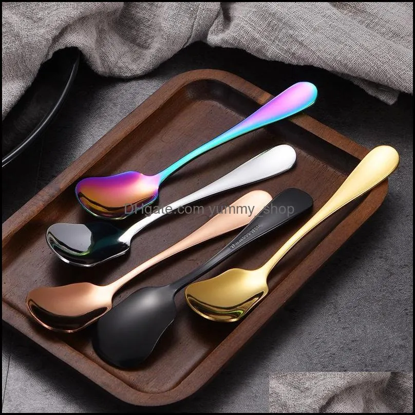 shell shape coffee spoon stainless steel honey milk stirring spoons square ice cream dessert scoop kitchen restaurant scoops rrb14707