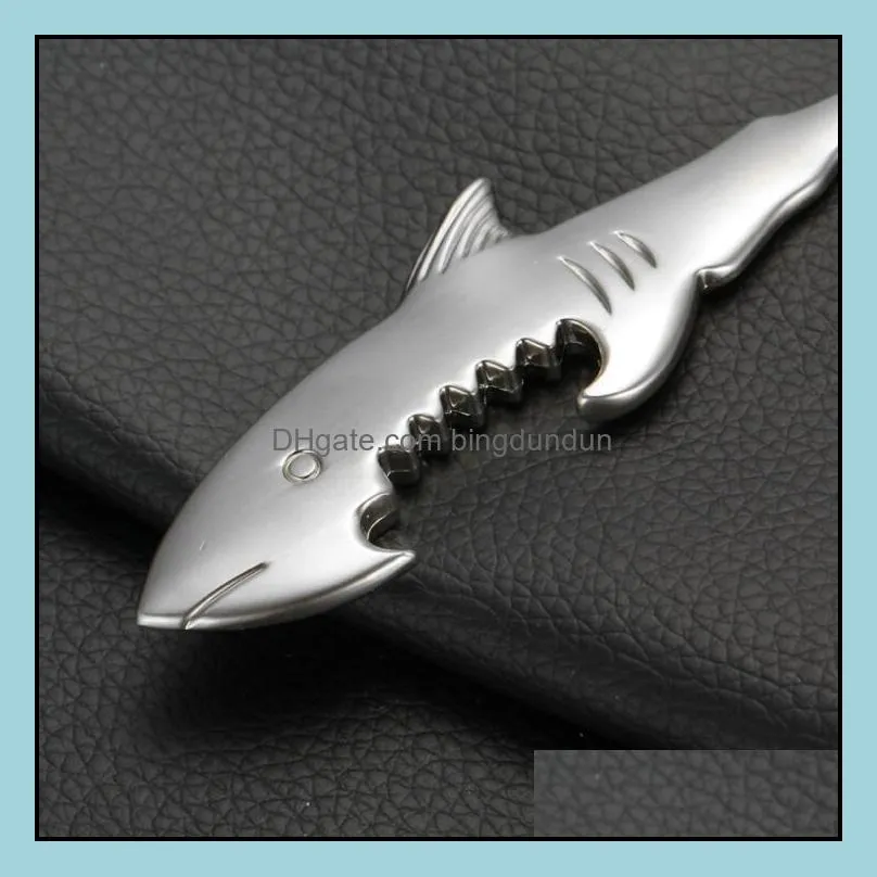 newretro keychain shark bottle opener bar tools metal key ring beer bottles openers portable kitchen creative gift barware rrd12867