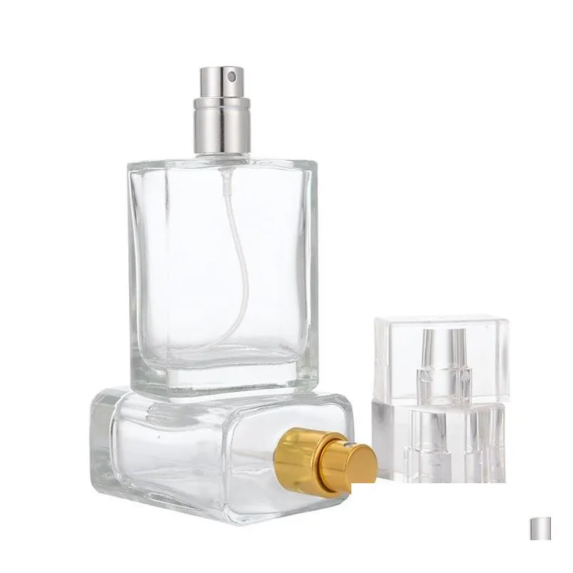 30ml square glass perfume bottle cosmetic dispensing nozzle spray bottles 100pcs/lot