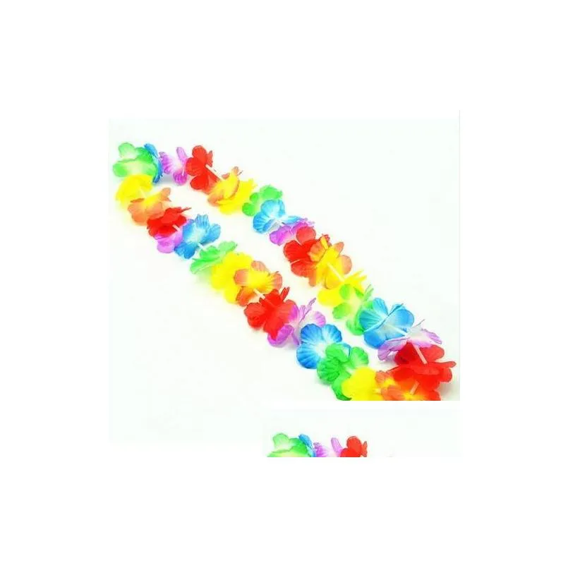 10pcs/lot hawaiian style colorful leis beach theme luau party garland necklace holiday cool decorative flowers