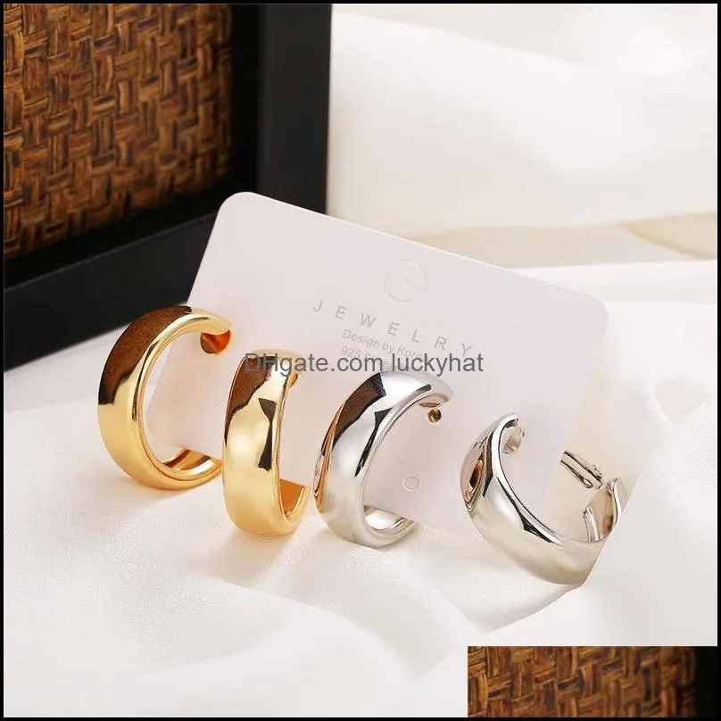 vintage golden minimalist c shape clip on hoop earrings non pierced cute earrings for women trend jewelry gift