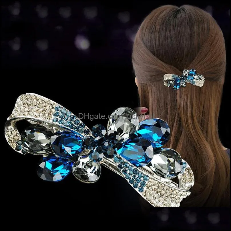 korean rhinestone hairpin women butterfly hair clips female elegant duckbill clip barrettes claws hairgrip fashion hairs accessories