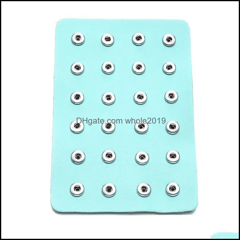 12mm 18mm snap button bead holder tray jewelry display strand package colorful pu leather storage noosa sh002