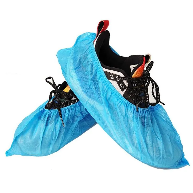 100pcs/lot shoe covers disposable shoe boot covers household nonwoven fabric boot nonslip odorproof galosh prevent wet shoes