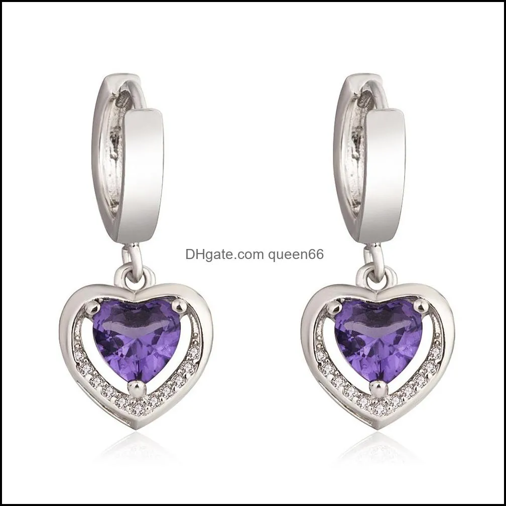 heart earrings for women high quality romantic female accessories timeless styling jewelry crystals earrings