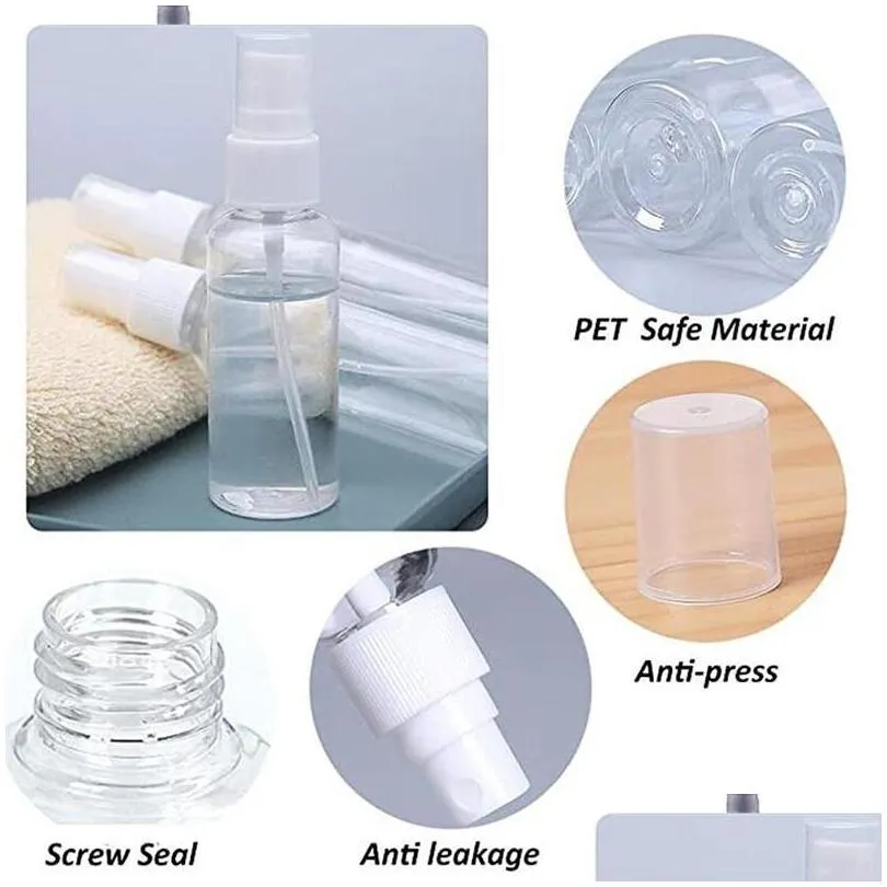 empty transparent plastic spray bottle atomizer pumps for essential oils travel perfume bulk portable makeup tool 15ml 30ml 50ml 60ml