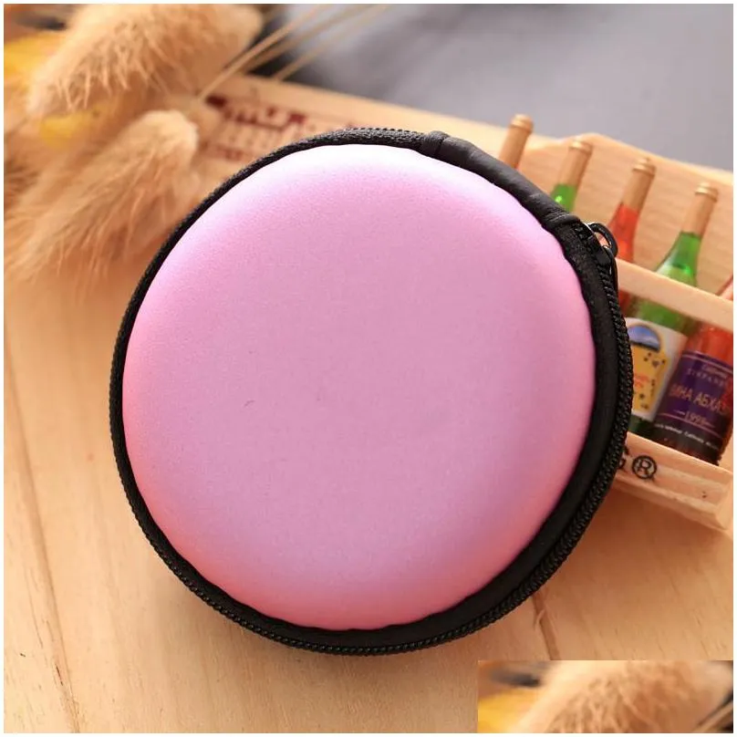 brand new colourful portable mini round portable coin wallet purse hard key earphone holder case bag versatile sac main lz0453