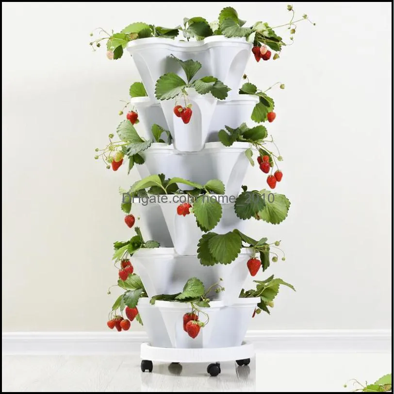 plastic dimensional threepetal flower pots strawberry basin multilayer superimposed cultivation vegetable melon fruit planting pot