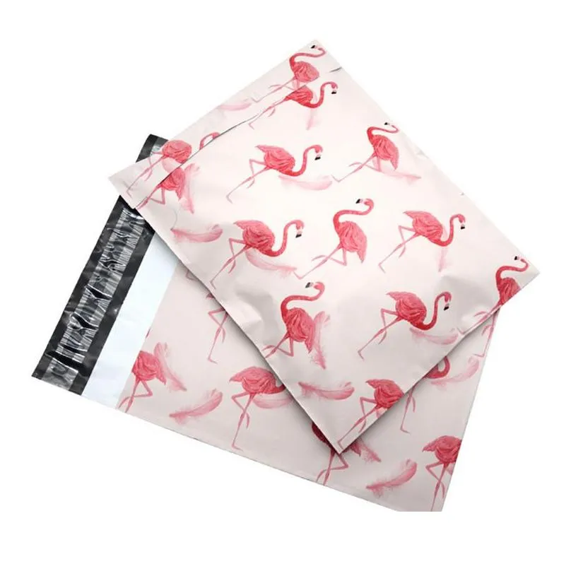 flamingo poly mailer adhesive envelopes bags courier gift flamingo bag plastic mailing gift toys boxes packaging bag lx1833