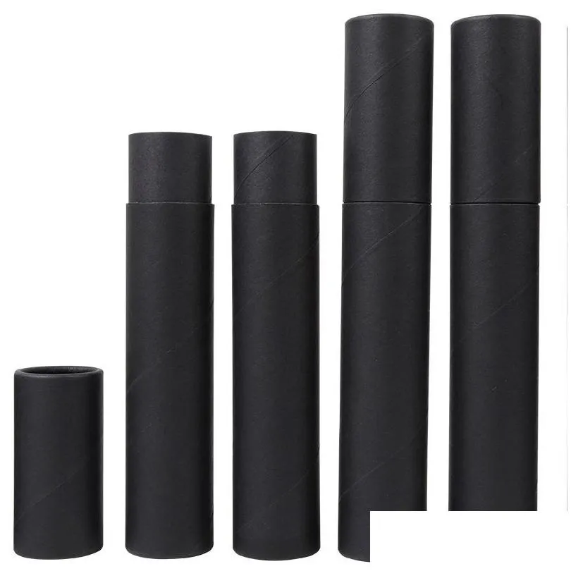 black kraft paper incense tube incense barrel small storage box for pencil joss stick convenient carrying lx1636