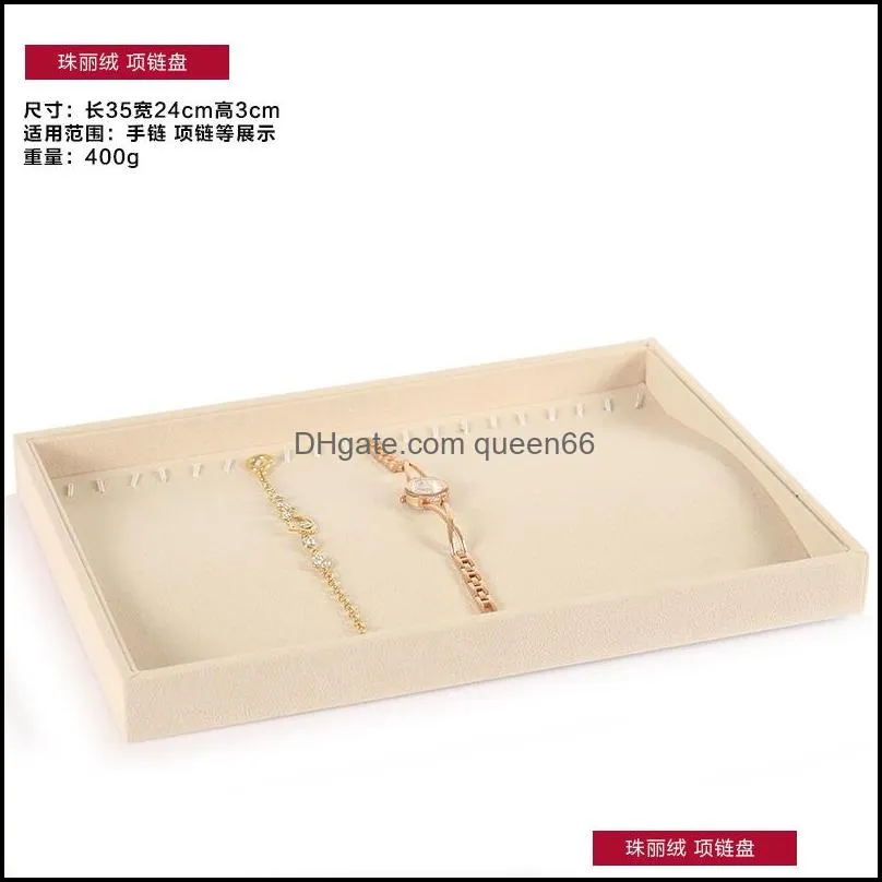 linen jewelry organizer trays stackable necklace ring showcase jewellery display ring storage tray portable jewelry tray stand 923 q2