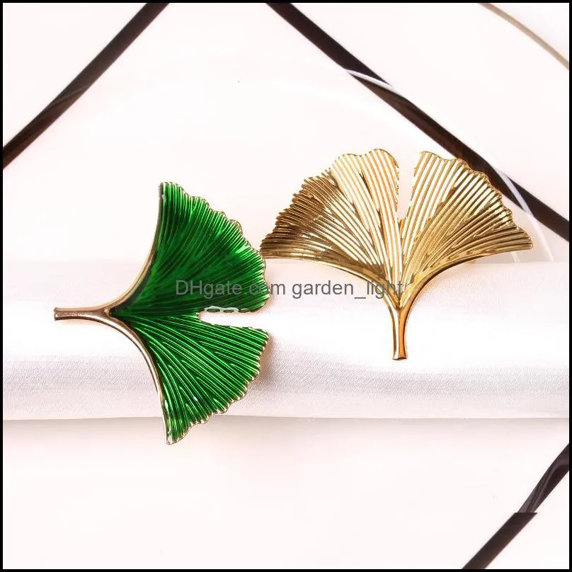 emerald green napkin ring leaf napkin holder