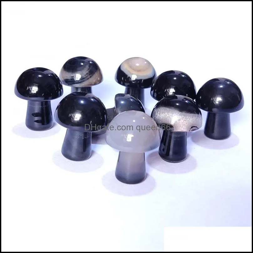 natural stone carved crystal mini mushroom healing reiki mineral statue crystal ornament home decor gift specific colors