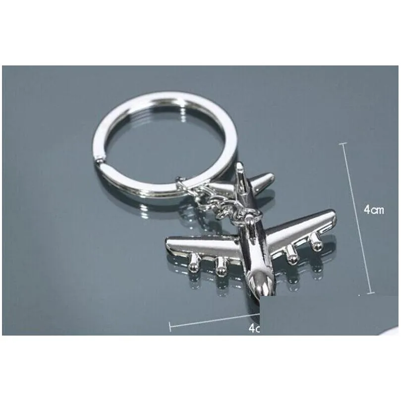 creative mini air plane metal alloy keychains keyring christmas birthday wedding party gift favor 3d pendant za4533
