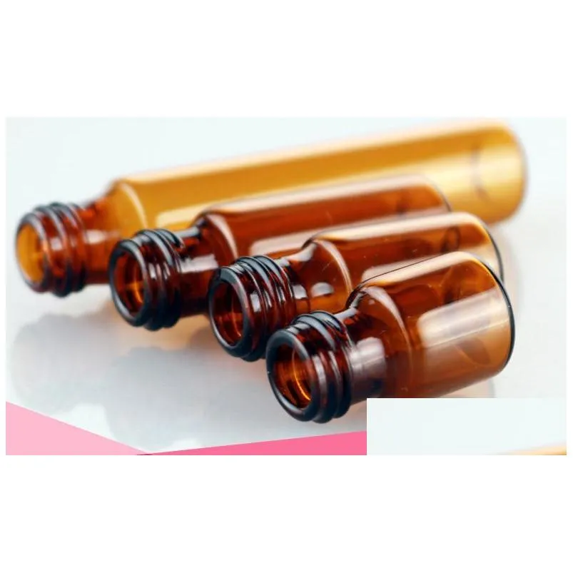 empty mini 2ml amber roll on glass bottles  oil liquid perfume bottle with metal roller ball sn1625