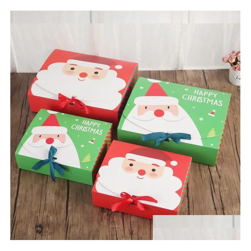 christmas eve gift boxes xmas candy large box santa claus paper gift boxes case design printed packing box activity decorations sn4767