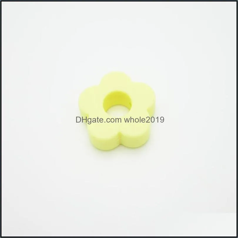 silicone flower beads with hole 27mm mini teething beads food grade silicone bpa sensory loose beads diy jewelry making