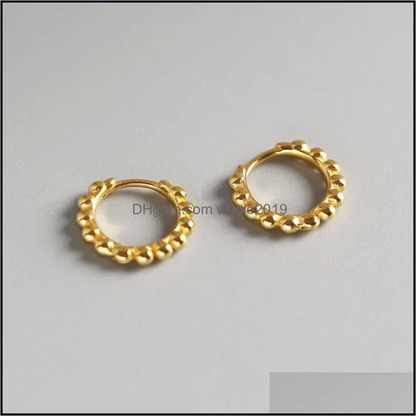 100 pure 925 sterling silver small round beads hoop earrings for women korea japan ins simple earring fine jewelry yme509
