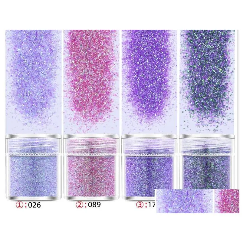 40 styles 10ml/jar 3d nail art sequins nailpolish glitter powder makeup decorations holographic effect