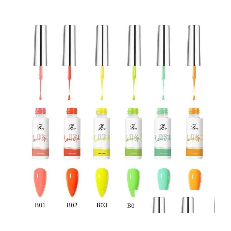 factory fluorescent 12 colors paint nail gel set kit long lasting easy painting uv gel art gel nail polish kit light gelpolish color