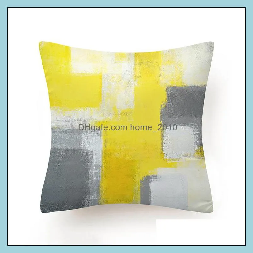 45x45cm abstract oil painting geometric decorative pillow cushions case yellow blue green modern art pillowcase sofa pillows