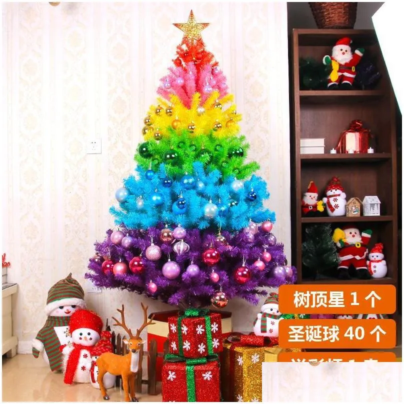 christmas decorations 2021 arrival rainbow color tree festival decoration creative home ornaments living room