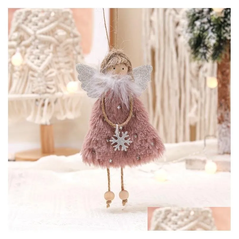 lovely angel girl doll christmas tree pendants hanging ornaments gifts xmas new year party decor home decoration fy7985