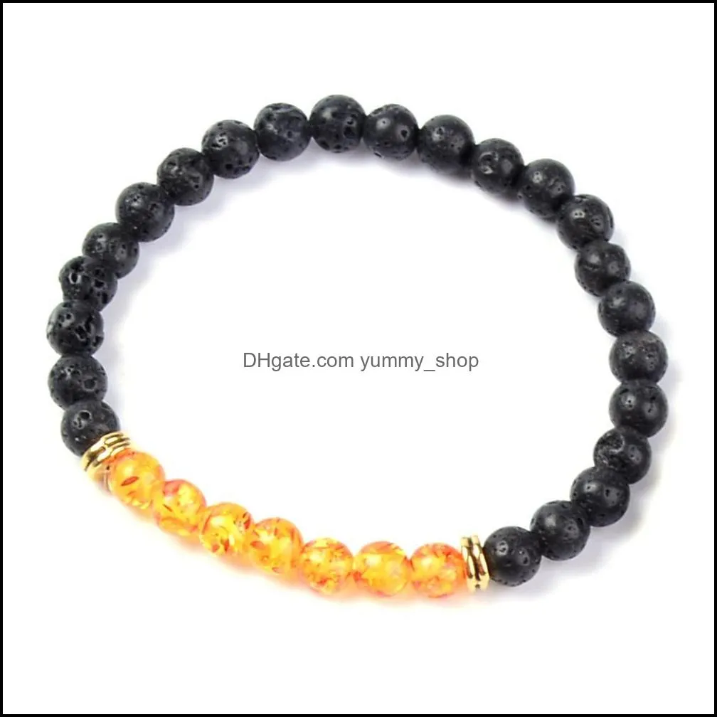 volcanic lava bracelets natural stone  oil diffuser bracelet women yoga beaded hand strings for men jewelry