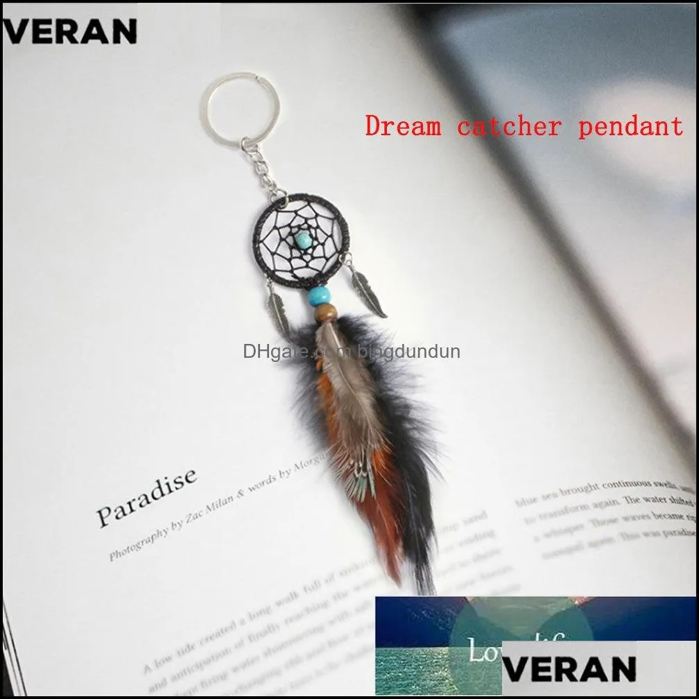 ancient silver leaf manual dream catcher key chain pendant small commodity creative gift pendant pendant