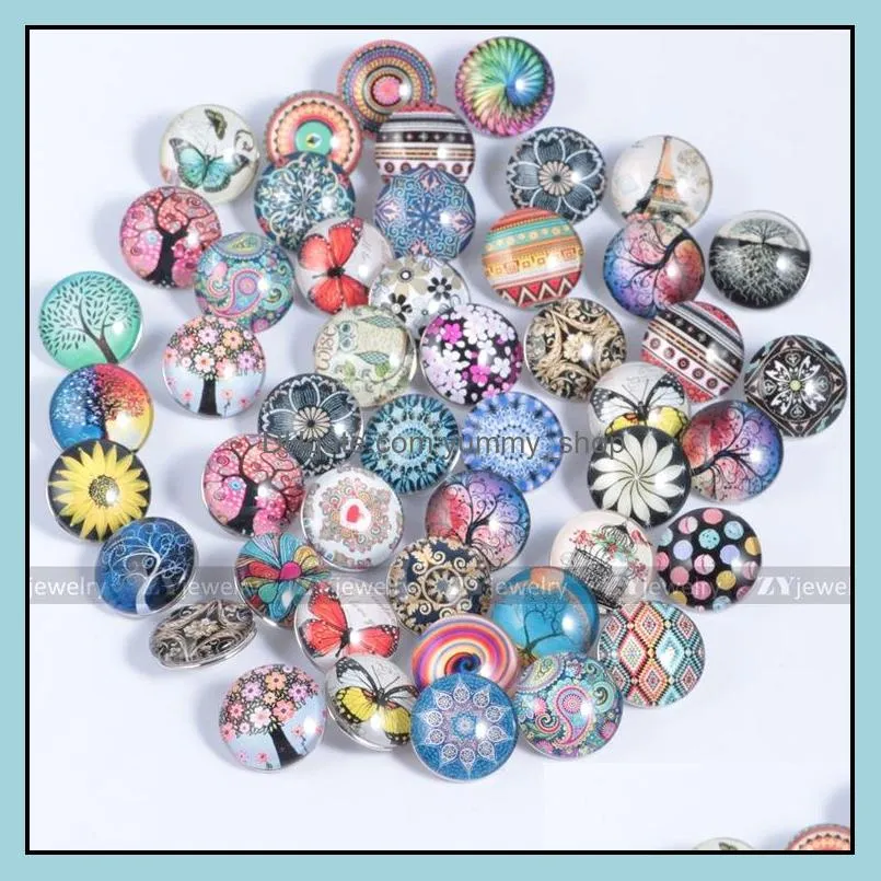 mixed styles 18mm glass snap button clasps diy bracelet necklace snaps jewelry accessory