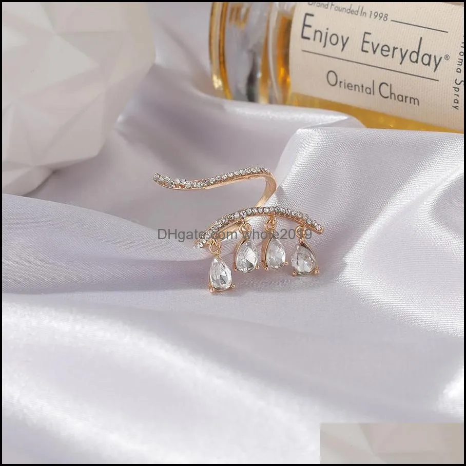 forefinger rings fashion accessories creative zircon female fashion drop crystal ring opening index finger ring