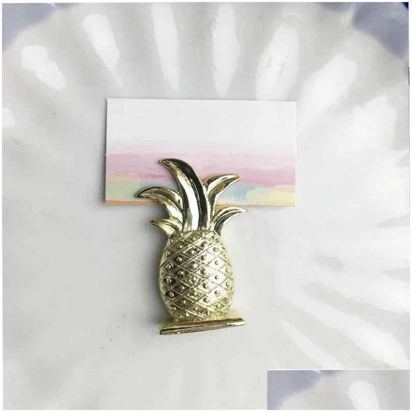 hot style gold pineapple place card holder table number figure stand party supplies wedding digital seat decoration za1394