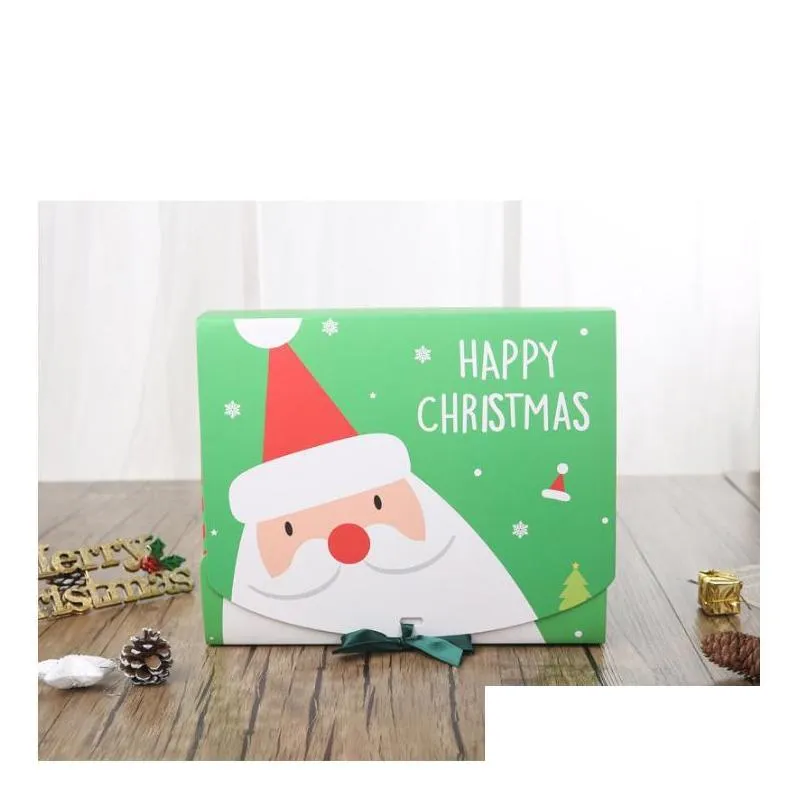 christmas eve gift boxes xmas candy large box santa claus paper gift boxes case design printed packing box activity decorations sn4767