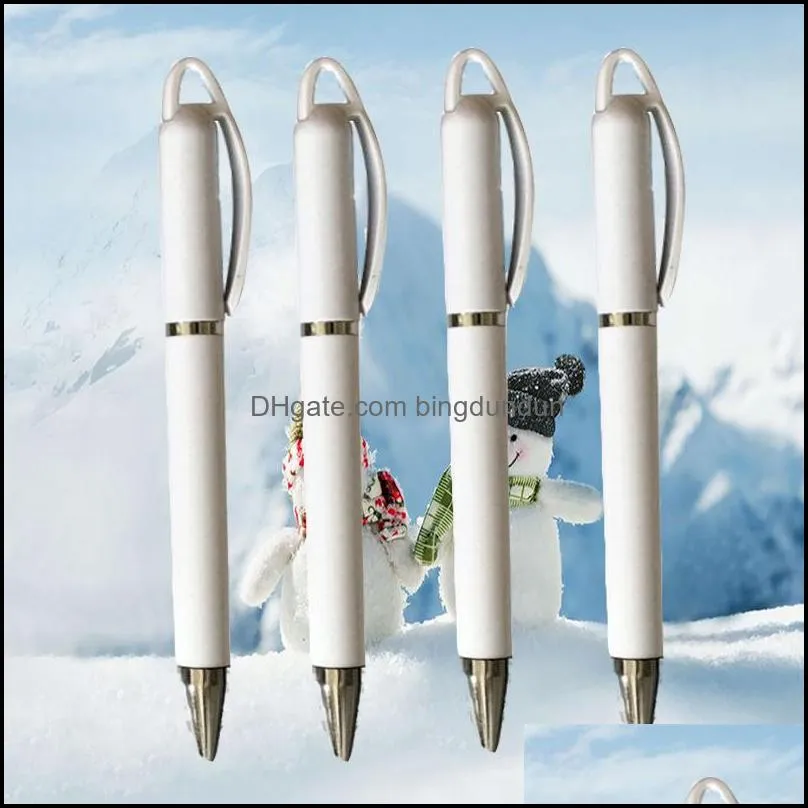 sublimation blank ballpoint pen white diy advertising business heat transfer printing gel pen rra11359