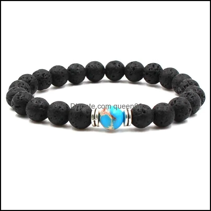 black lava rock 8mm beads chakra for men women jewelry reiki prayer stone yoga chakra bracelet