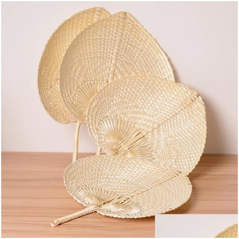 palm leaves fans handmade wicker natural color palm fan traditional chinese craft wedding favor gifts lx0396