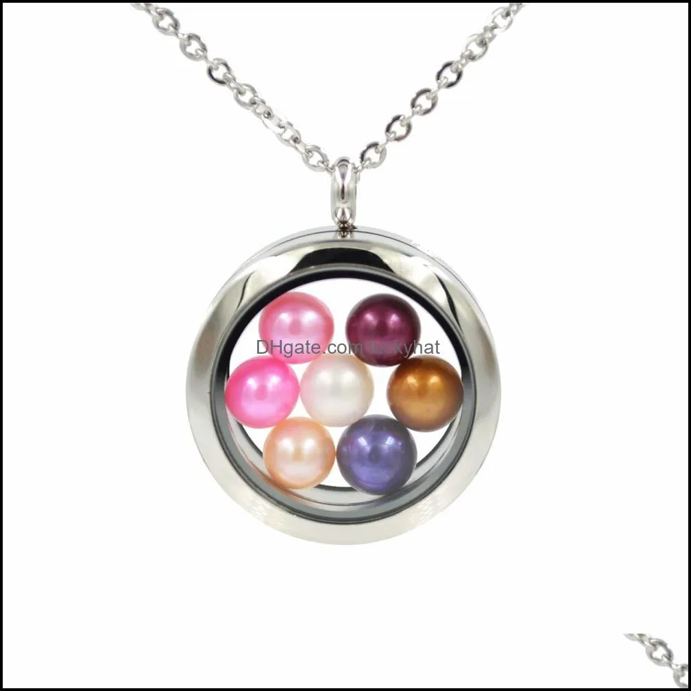 hot selling gold color stainless steel lockets pendant necklace for 67 mm round pearls aromatherapy box best gift