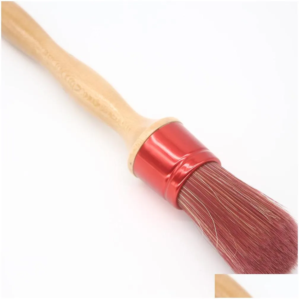 type 561 yep wooden handle red oxided ferrule spanish round paint brush with hanger