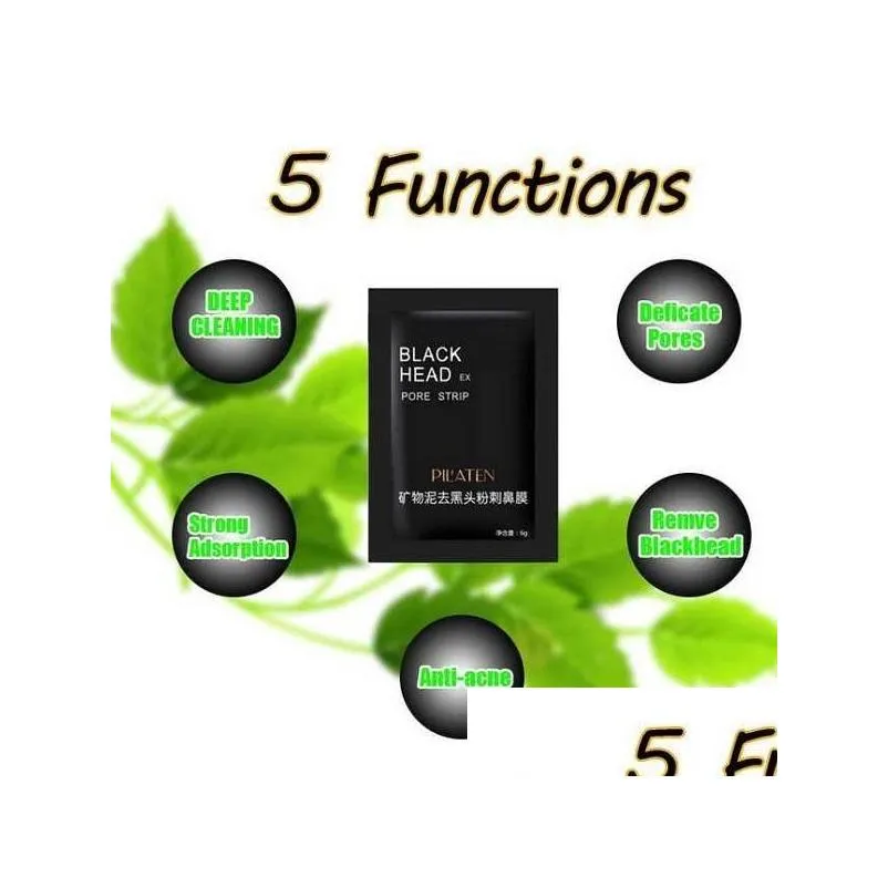 good suction black mask skin care cleaning tearing pore strip nose acne blackhead 6g per bag facial minerals conk remover extractor acne mineral