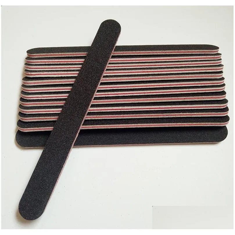 wholesale 5pcs/set black sandpaper with red heart nail file 180/240 professional art nail file grit for manicure natural nails 