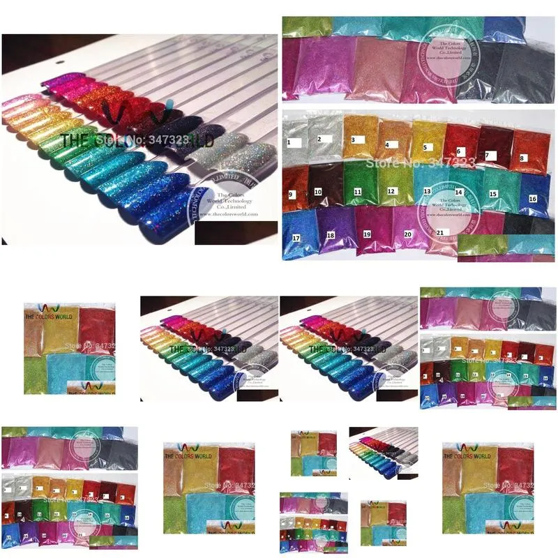 24 laser holographic colors 0.1mm fine glitter for nail decoration and others diy accessories