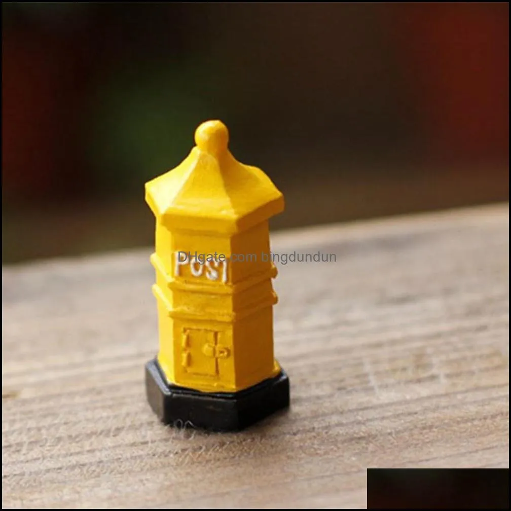 vintage postbox mail box miniature figurines mini craft micro landscaping fairy garden home houses decoration