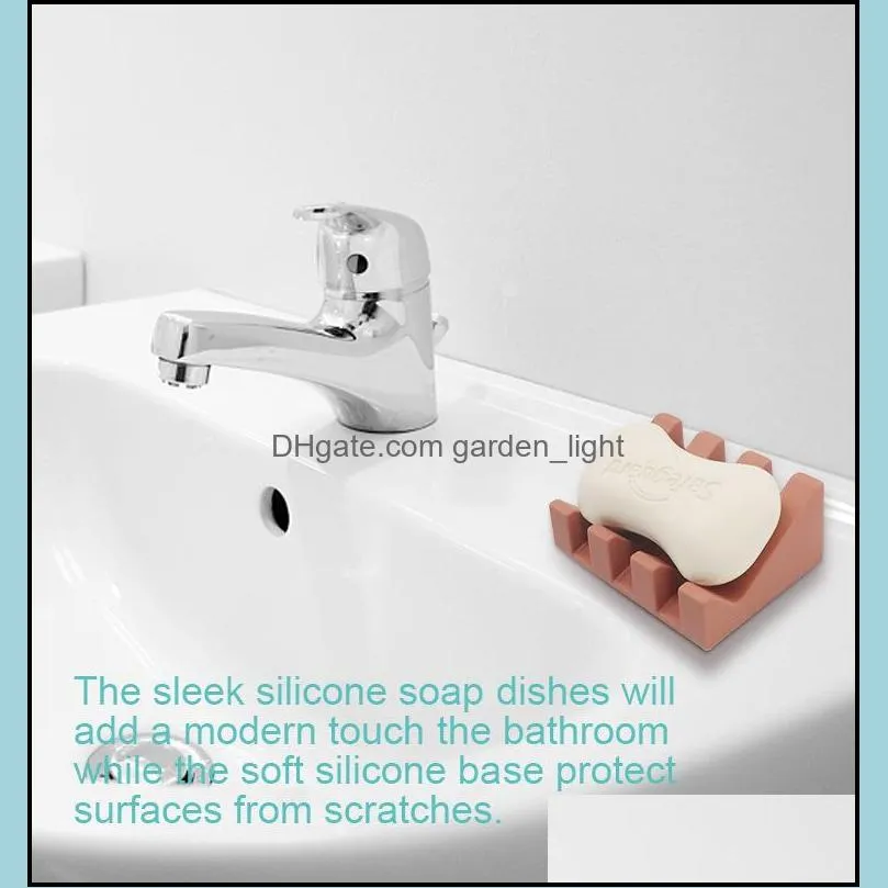 silicone soap dish punch diversion soaps holder bathroom non slip toilet shower soap tray