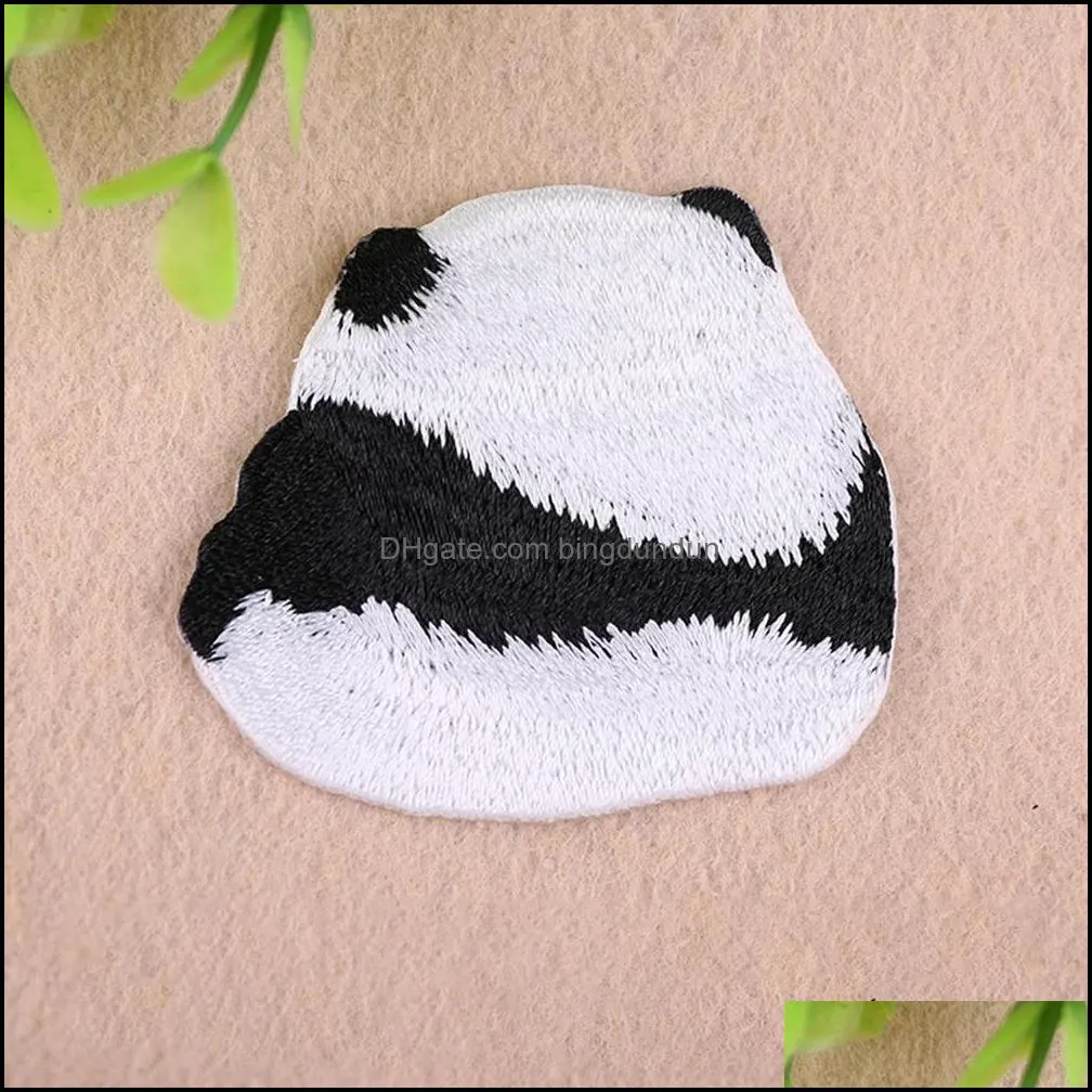 1 pcs cartoon panda bear stickers for clothes badge embroidery ironon animales for backpack diy accessory