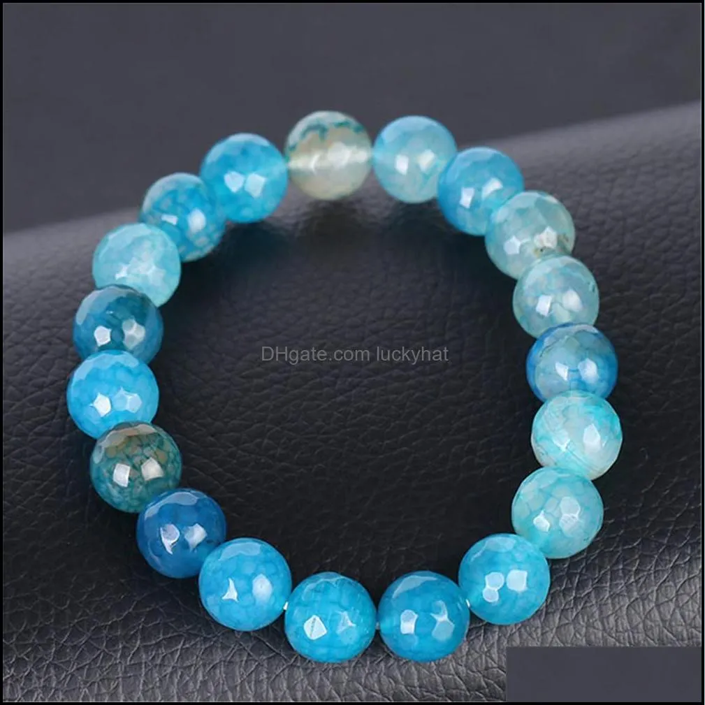 hot factory direct new agate handmade bead bracelet for men women 10mm fashion natural stone energy bracelet elastical 2019 jewelry