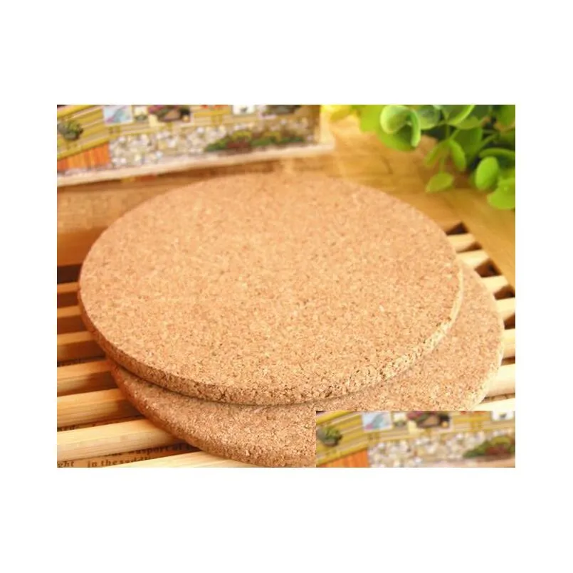 200pcs heat resistant wood round shape cork coaster tea drink wine coffee cup mat pad table decor