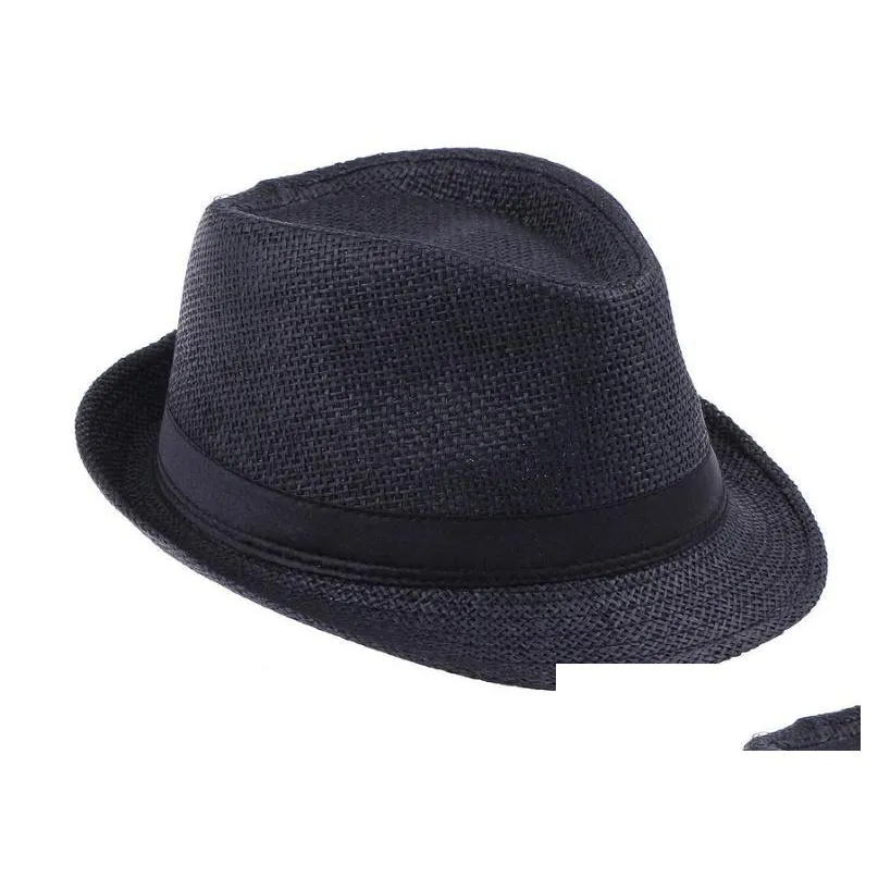 new  men women straw hats soft fedora panama hats outdoor stingy brim caps colors choose sn1203