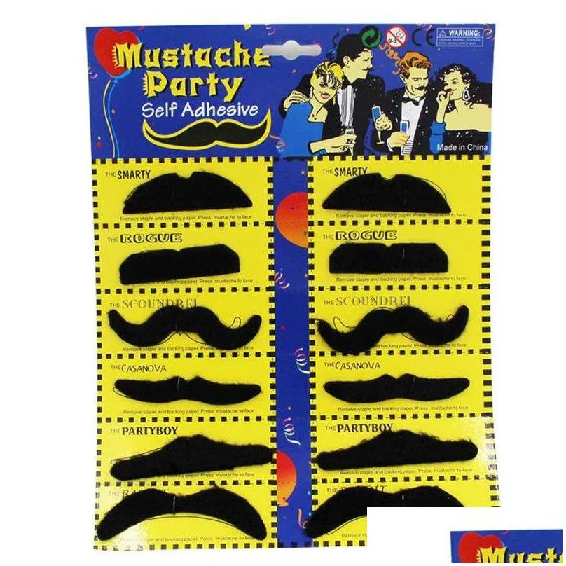 party fake mustache halloween decorations cosplay costume novelty funny beard handlebar mustaches moustache for christmas gift