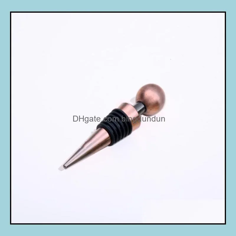 silver rose gold metal red wine stopper for bar tools champagne bottle cap storage plug kitchen accessories rra12659
